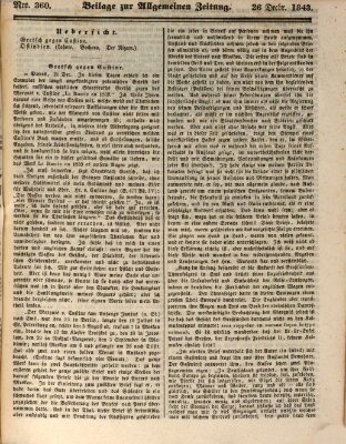 Allgemeine Zeitung. Beilage zur Allgemeinen Zeitung (Allgemeine Zeitung) Dienstag 26. Dezember 1843