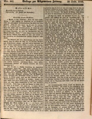 Allgemeine Zeitung. Beilage zur Allgemeinen Zeitung (Allgemeine Zeitung) Donnerstag 28. Dezember 1843