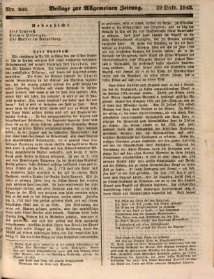 Allgemeine Zeitung. Beilage zur Allgemeinen Zeitung (Allgemeine Zeitung) Freitag 29. Dezember 1843