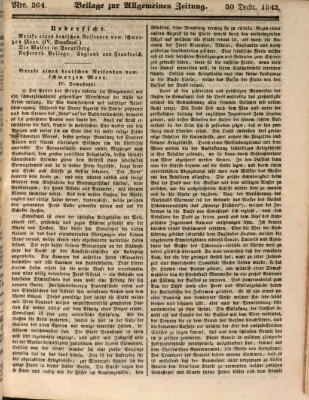 Allgemeine Zeitung. Beilage zur Allgemeinen Zeitung (Allgemeine Zeitung) Samstag 30. Dezember 1843