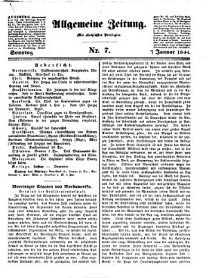 Allgemeine Zeitung Sonntag 7. Januar 1844