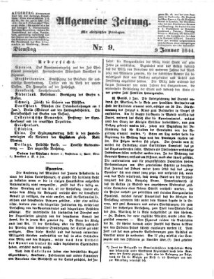 Allgemeine Zeitung Dienstag 9. Januar 1844