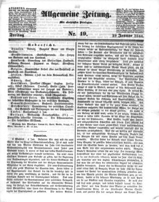 Allgemeine Zeitung Freitag 19. Januar 1844