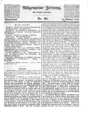 Allgemeine Zeitung Samstag 20. Januar 1844