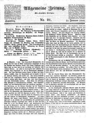 Allgemeine Zeitung Sonntag 21. Januar 1844