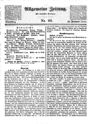 Allgemeine Zeitung Dienstag 23. Januar 1844