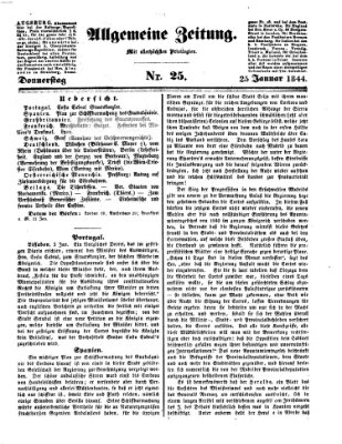 Allgemeine Zeitung Donnerstag 25. Januar 1844