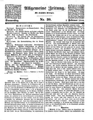 Allgemeine Zeitung Donnerstag 8. Februar 1844