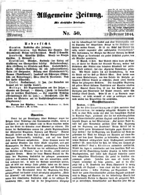 Allgemeine Zeitung Montag 19. Februar 1844