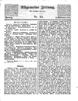 Allgemeine Zeitung Freitag 23. Februar 1844