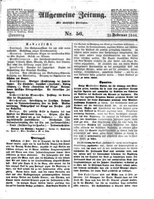 Allgemeine Zeitung Sonntag 25. Februar 1844