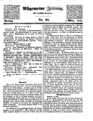 Allgemeine Zeitung Freitag 1. März 1844