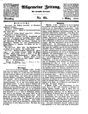 Allgemeine Zeitung Dienstag 5. März 1844