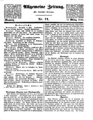 Allgemeine Zeitung Montag 11. März 1844