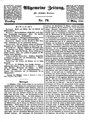 Allgemeine Zeitung Dienstag 12. März 1844