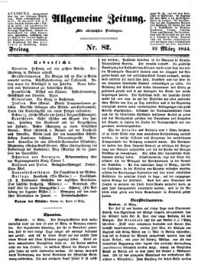 Allgemeine Zeitung Freitag 22. März 1844