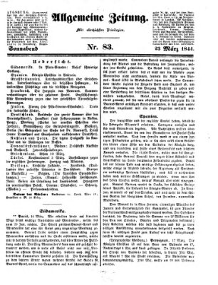 Allgemeine Zeitung Samstag 23. März 1844