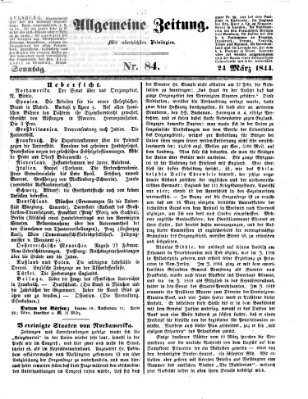 Allgemeine Zeitung Sonntag 24. März 1844