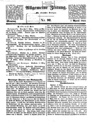 Allgemeine Zeitung Montag 1. April 1844