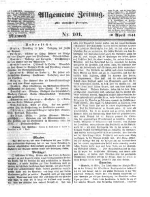 Allgemeine Zeitung Mittwoch 10. April 1844