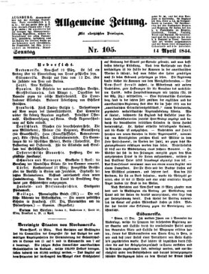 Allgemeine Zeitung Sonntag 14. April 1844