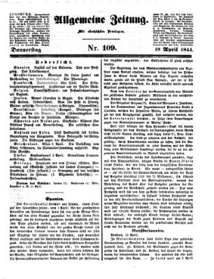 Allgemeine Zeitung Donnerstag 18. April 1844