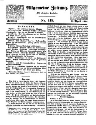 Allgemeine Zeitung Sonntag 28. April 1844