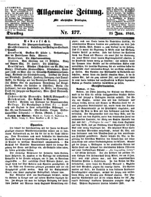 Allgemeine Zeitung Dienstag 25. Juni 1844