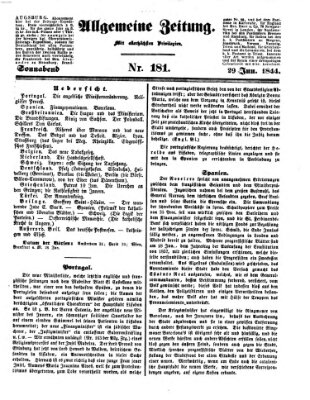 Allgemeine Zeitung Samstag 29. Juni 1844