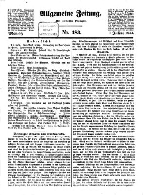 Allgemeine Zeitung Montag 1. Juli 1844