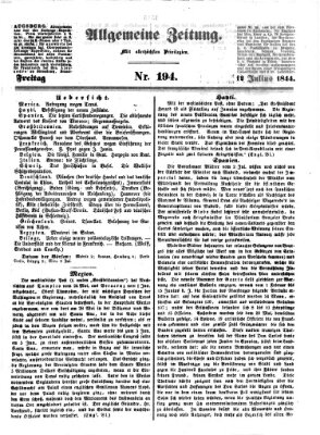 Allgemeine Zeitung Freitag 12. Juli 1844