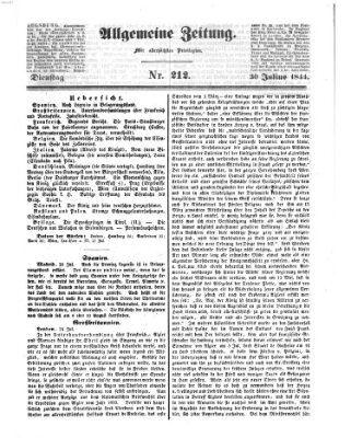Allgemeine Zeitung Dienstag 30. Juli 1844