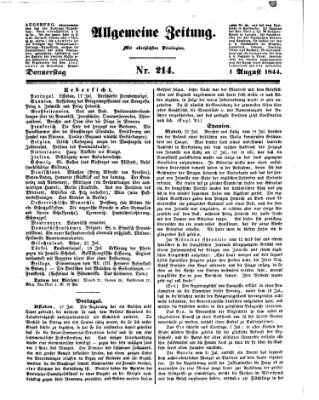 Allgemeine Zeitung Donnerstag 1. August 1844