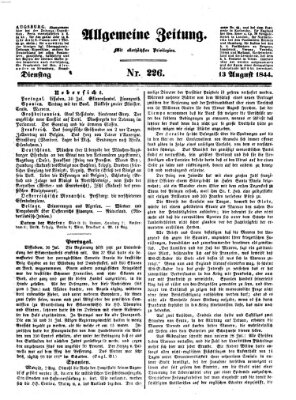 Allgemeine Zeitung Dienstag 13. August 1844