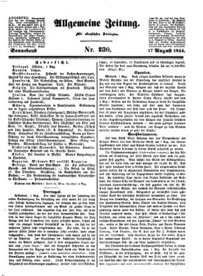 Allgemeine Zeitung Samstag 17. August 1844