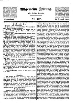 Allgemeine Zeitung Samstag 24. August 1844