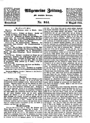 Allgemeine Zeitung Samstag 31. August 1844