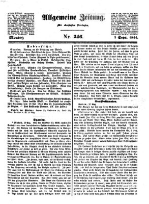 Allgemeine Zeitung Montag 2. September 1844