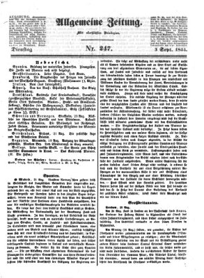 Allgemeine Zeitung Dienstag 3. September 1844