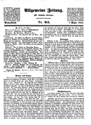 Allgemeine Zeitung Samstag 7. September 1844