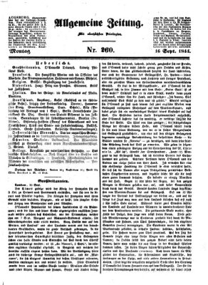 Allgemeine Zeitung Montag 16. September 1844