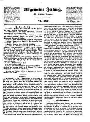 Allgemeine Zeitung Mittwoch 18. September 1844