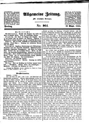 Allgemeine Zeitung Freitag 20. September 1844