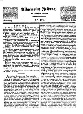 Allgemeine Zeitung Sonntag 29. September 1844