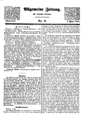 Allgemeine Zeitung Mittwoch 8. Januar 1845