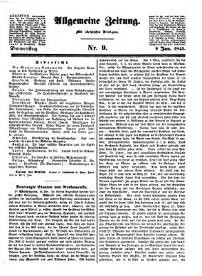 Allgemeine Zeitung Donnerstag 9. Januar 1845