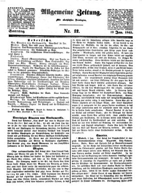 Allgemeine Zeitung Sonntag 12. Januar 1845