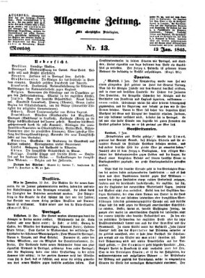 Allgemeine Zeitung Montag 13. Januar 1845