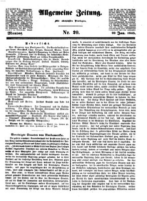 Allgemeine Zeitung Montag 20. Januar 1845