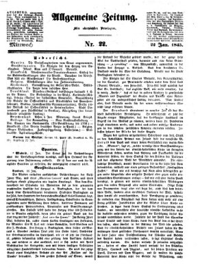 Allgemeine Zeitung Mittwoch 22. Januar 1845